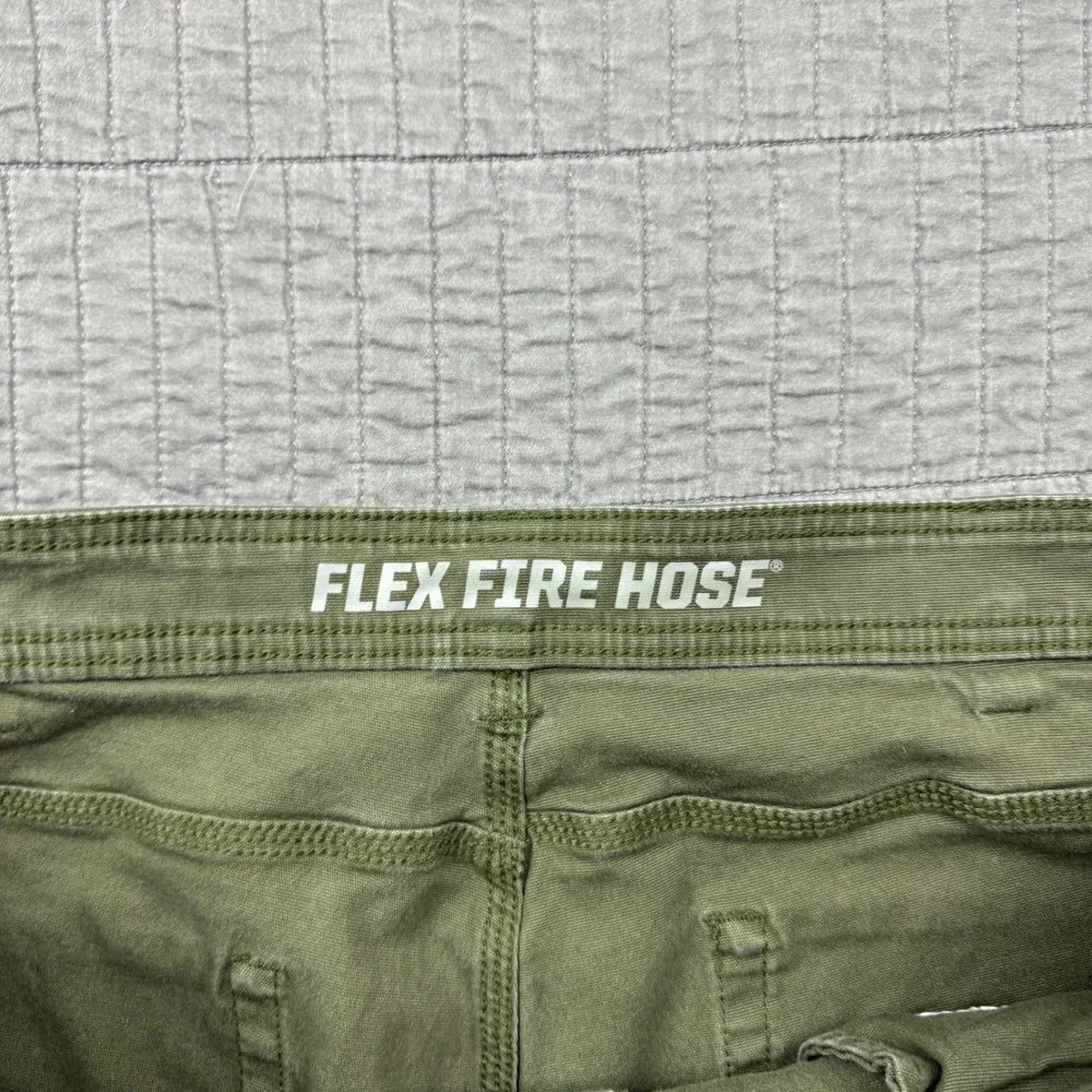 Duluth Trading Co Men 40x30 (40x26) Flex Fire Hose Relaxed Fit Pants Olive Green